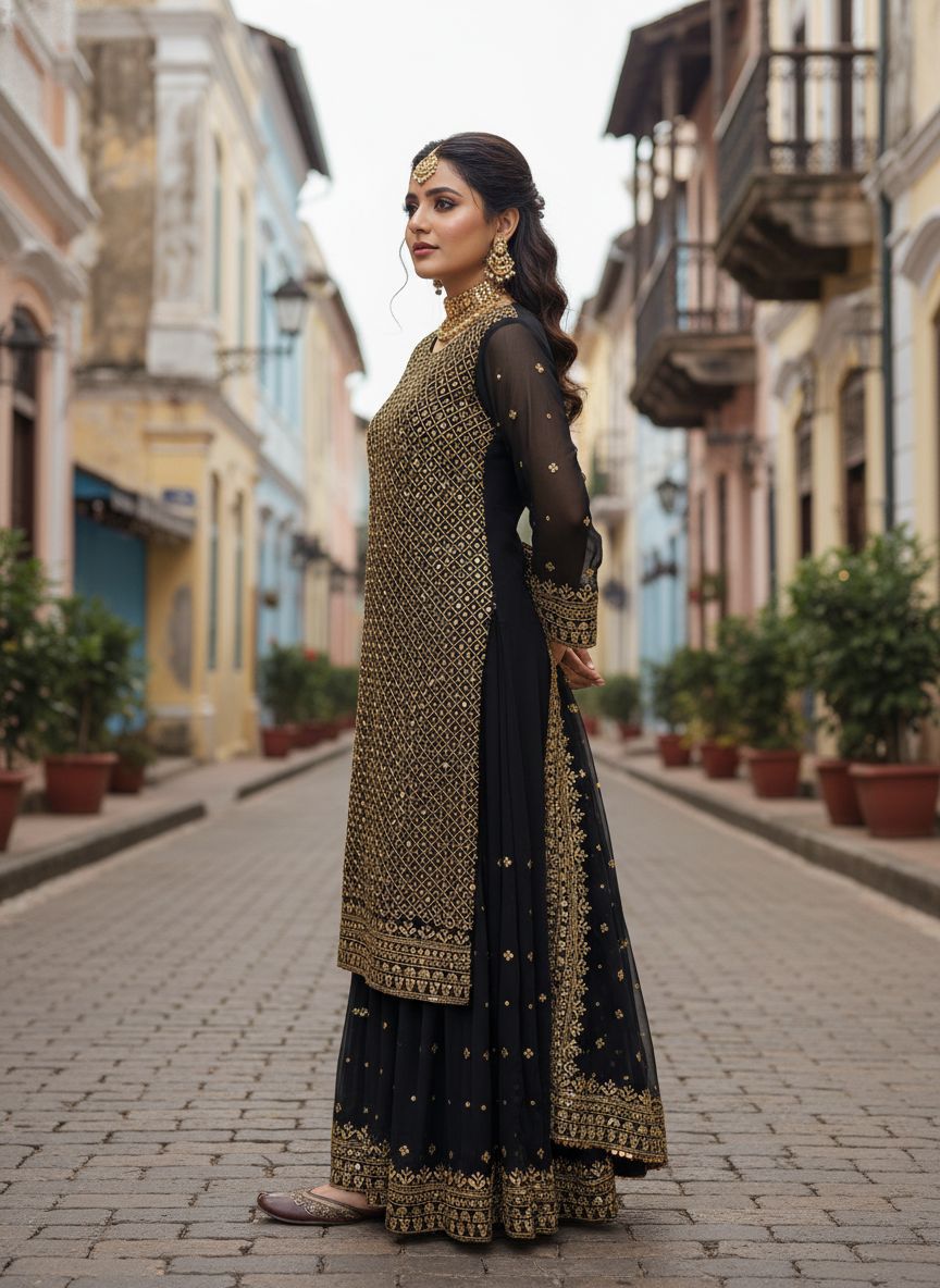 Stunning black kurti set