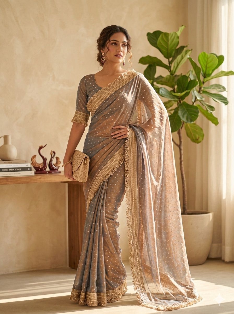 Elegant designer silk saree