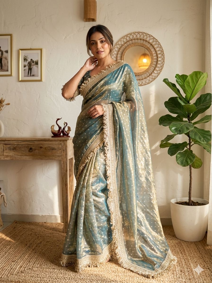 Elegant designer silk saree