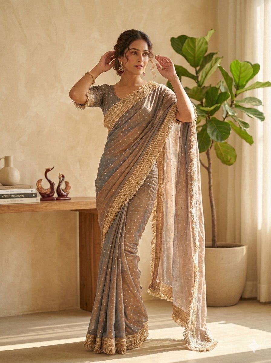 Elegant designer silk saree