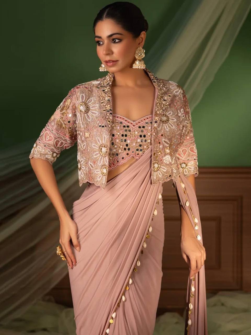 Premium ready to wear saree with jacket
