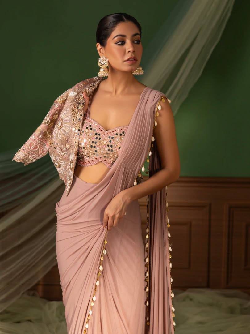 Premium ready to wear saree with jacket