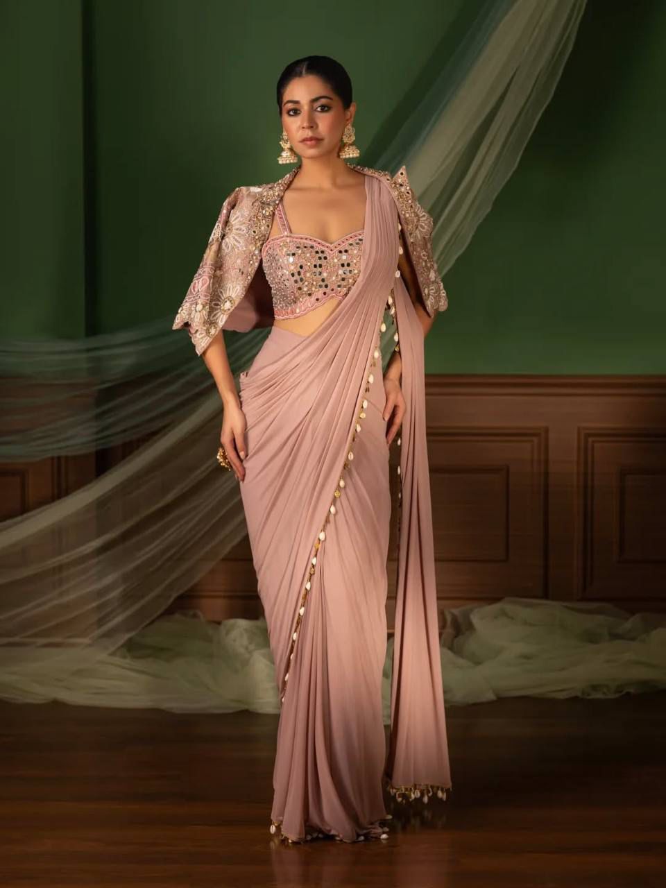 Premium ready to wear saree with jacket