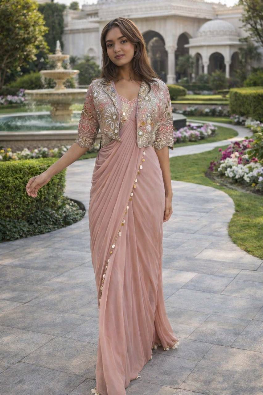 Premium ready to wear saree with jacket