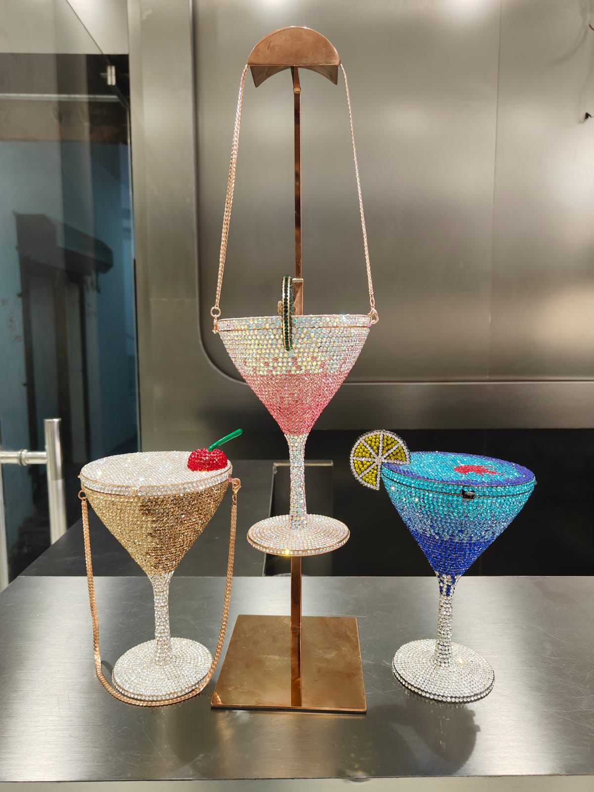 Diamond Cocktail Glass Evening Sling Bag