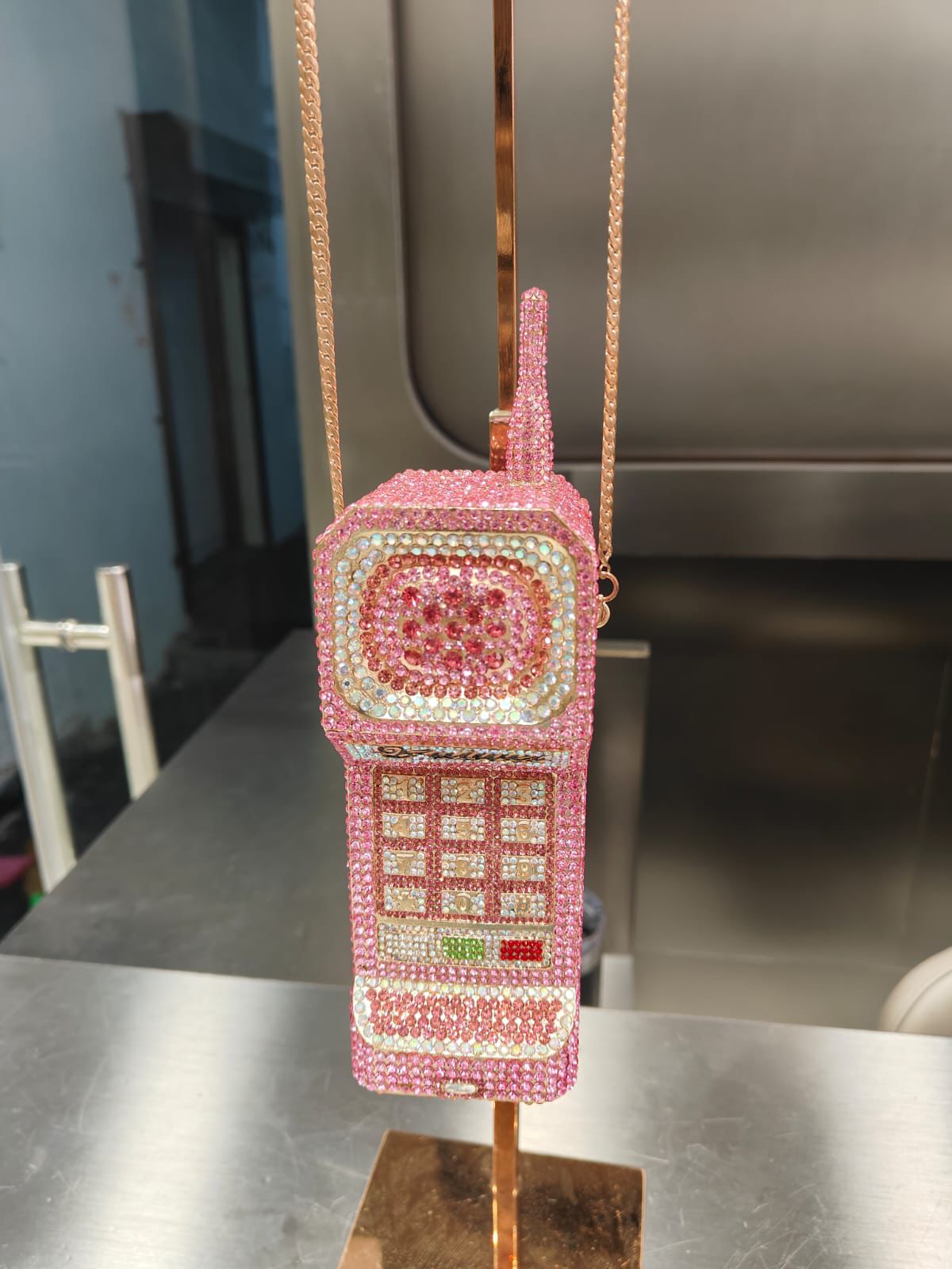 Glam Retro Phone Crystal Sling Bag