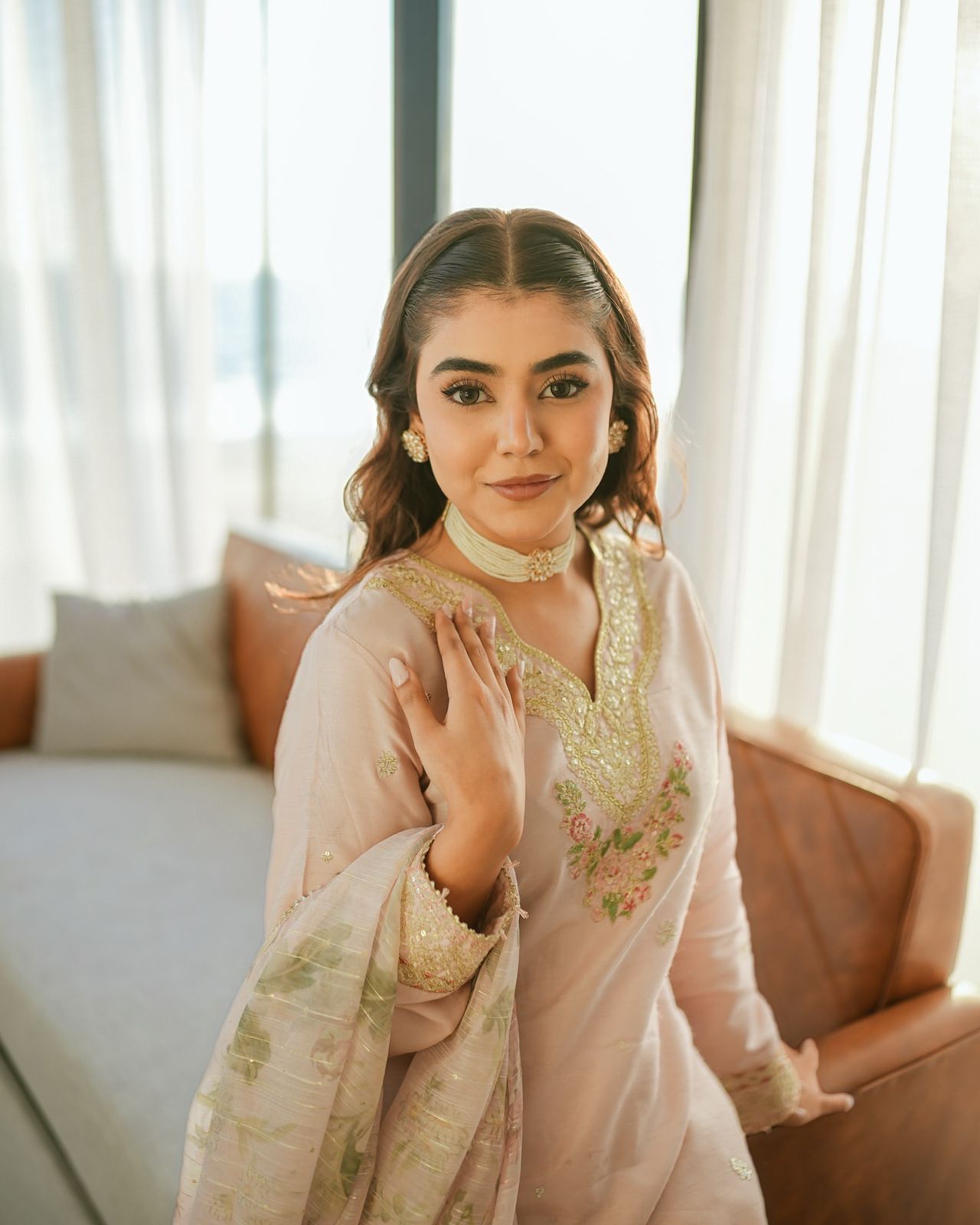 Designer Party Wear Look Pure Natural Crepe Top & Palazzo With Dupatta set