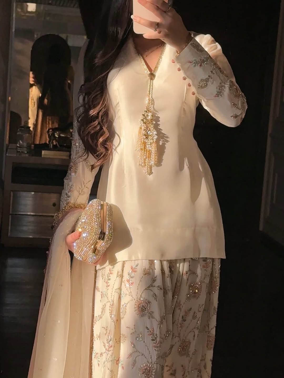 Designer Party Wear Satin Suit Set