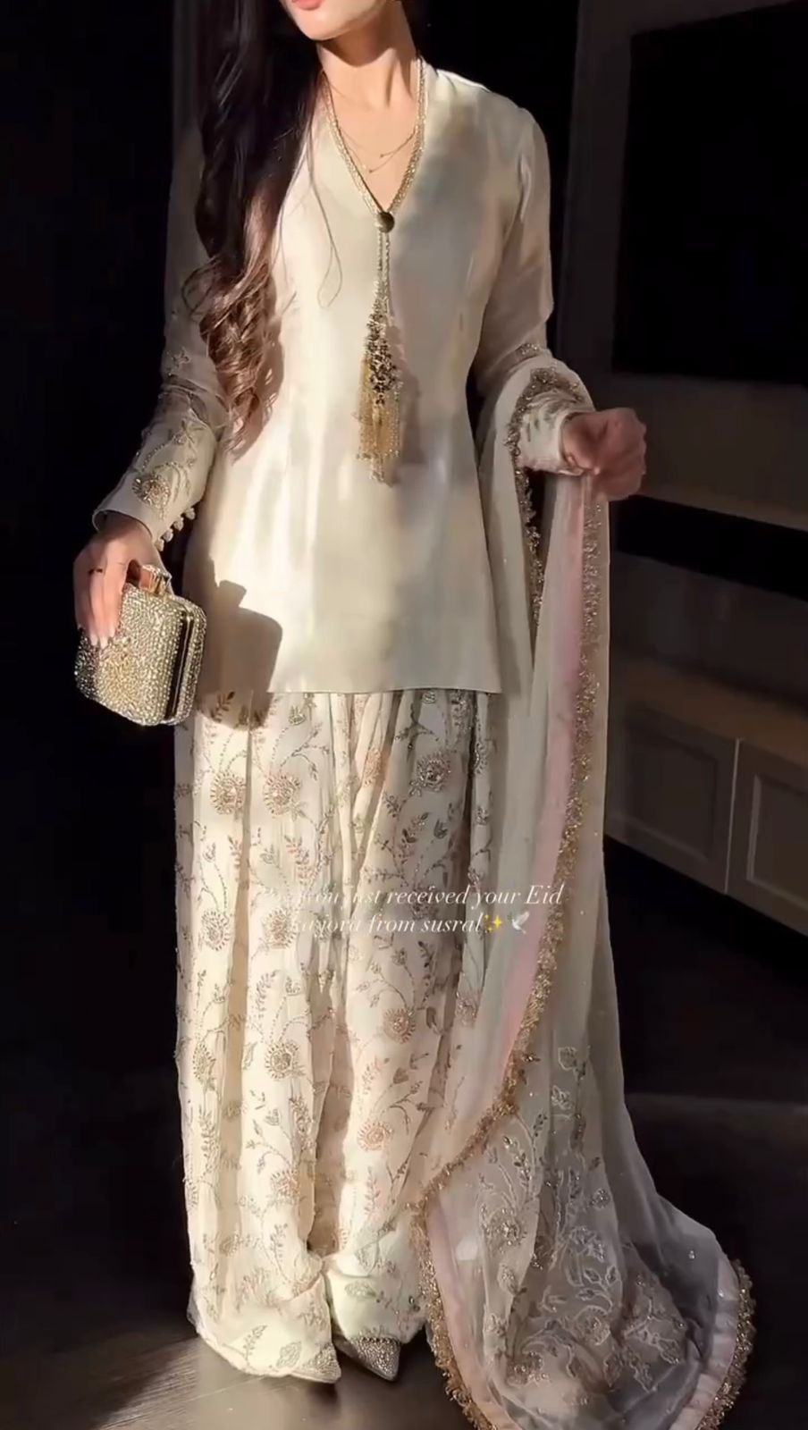 Designer Party Wear Satin Suit Set