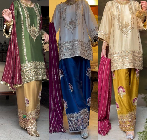 DESIGNER EID SPECIAL HEAVY EMBROIDERY SHARARA SET