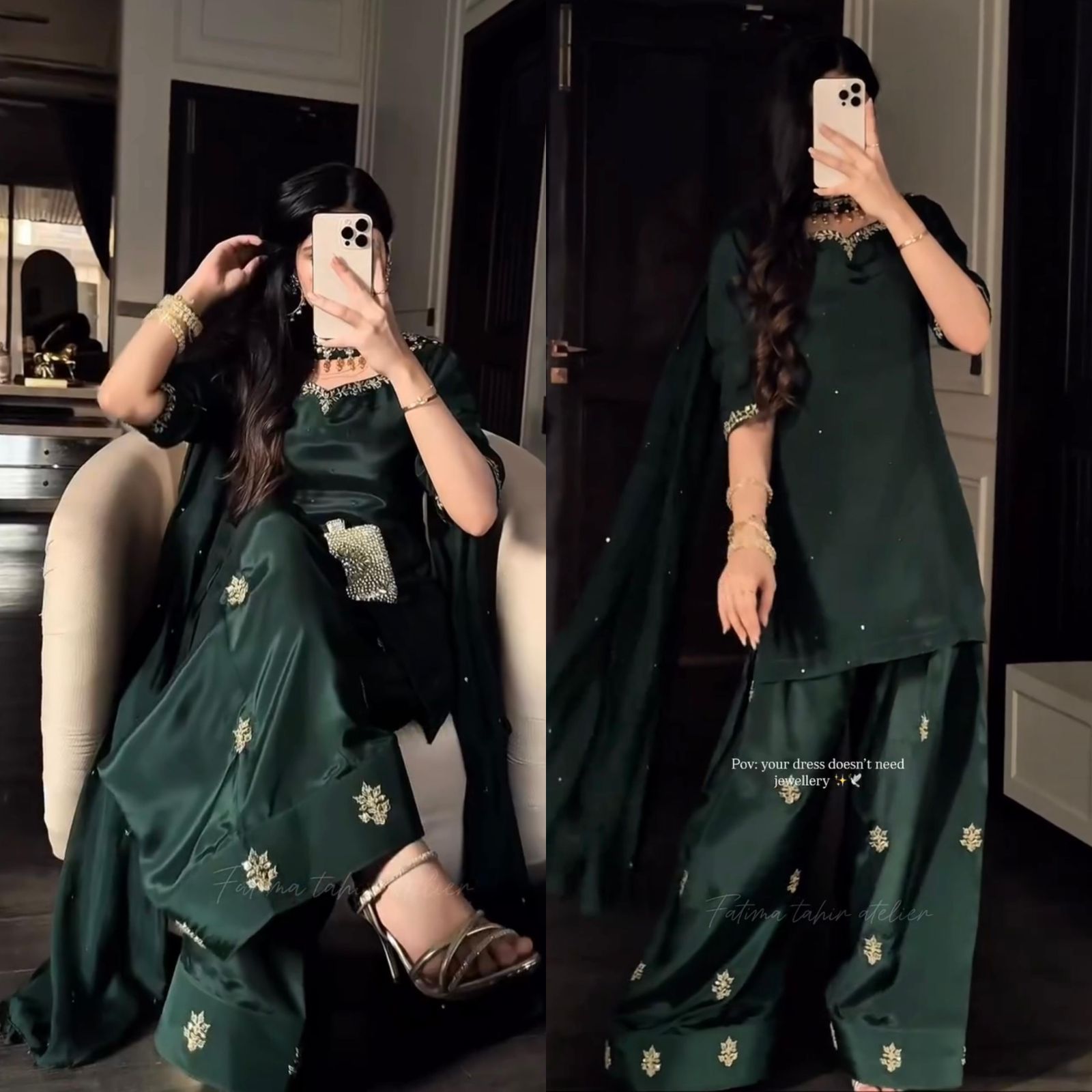 Heavy Embroidered Silk Suit