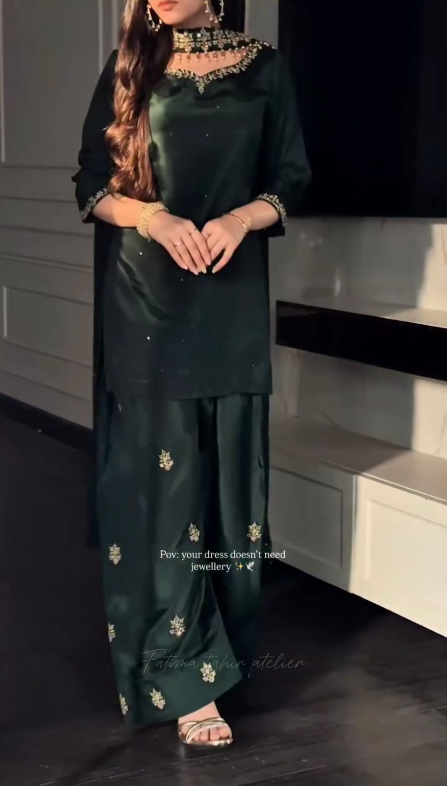 Heavy Embroidered Silk Suit