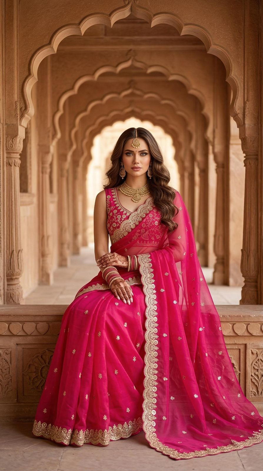 Satin Silk Embroidered Saree