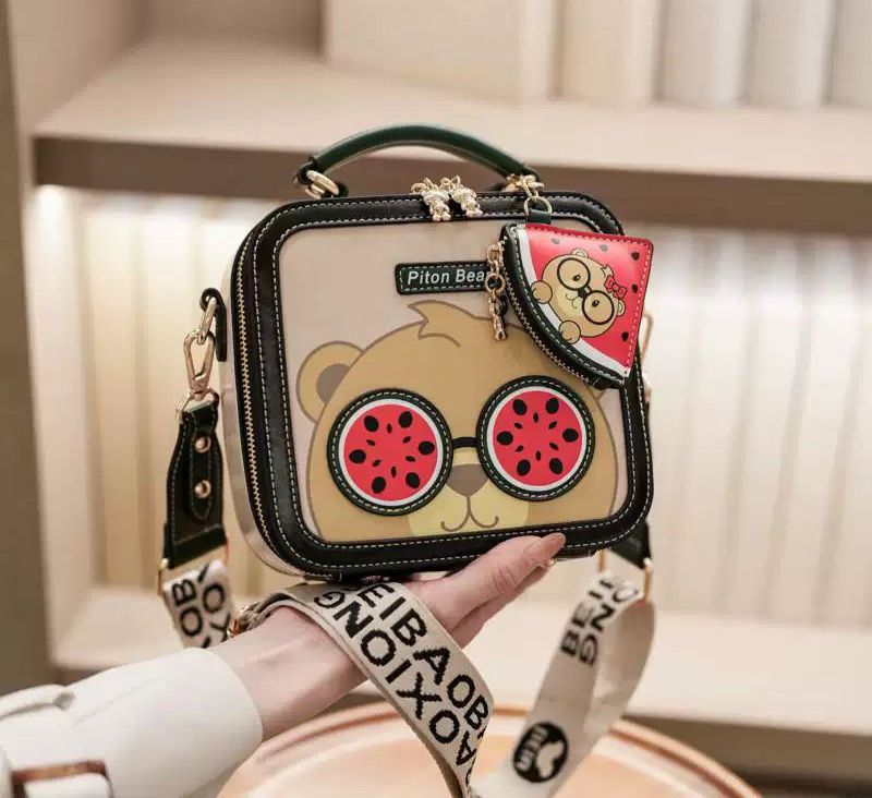 Cute Bear Cartoon Sling Bag for Women & Girls