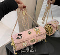 Luxury Quilted Mini Shoulder Bag with Gold Chain