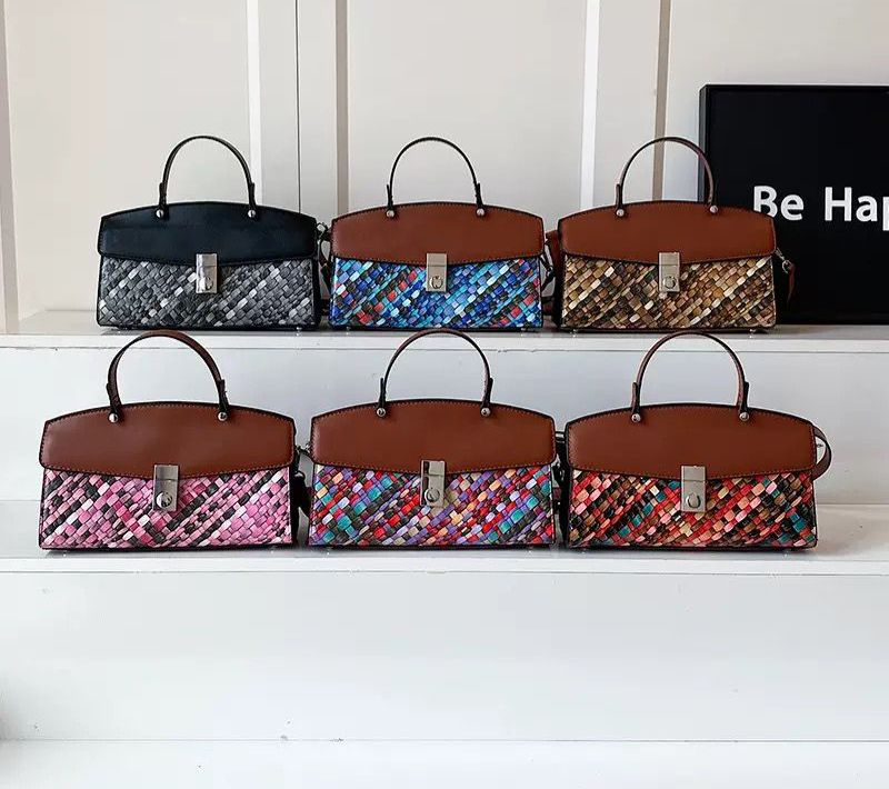 Elegant Mosaic Panel Top Handle Bag