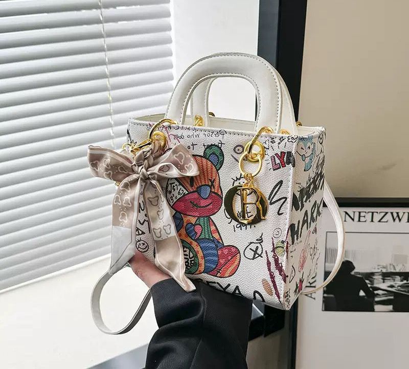 Trendy Graffiti Print Mini Handbag for Women