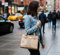 Elegant Beige Structured Tote Bag