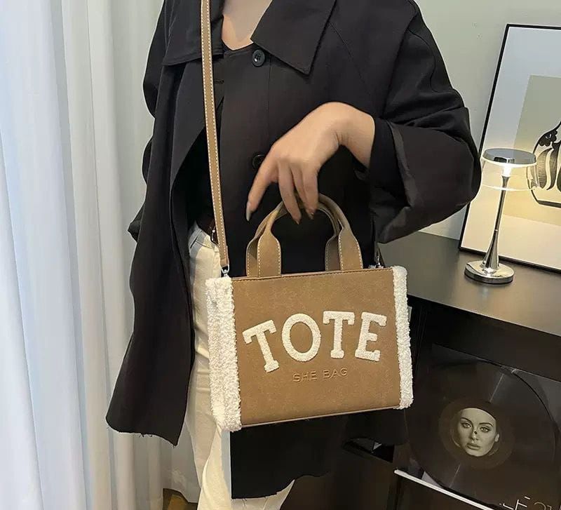 Trendy “TOTE” Mini Handbag with Fleece