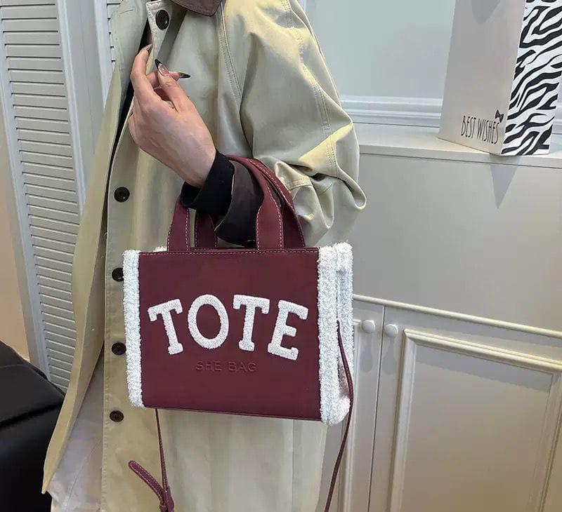 Trendy “TOTE” Mini Handbag with Fleece