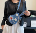 Denim Guitar-Shaped Crossbody Bag