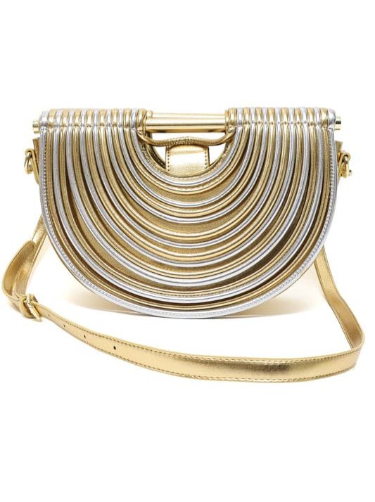 Modern Half-Moon Ribbed Handbag