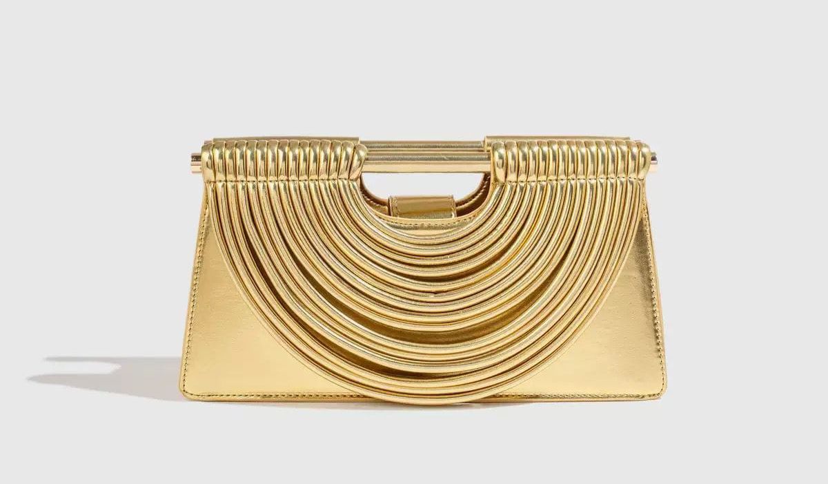 Luxe Arc Ribbed Clutch