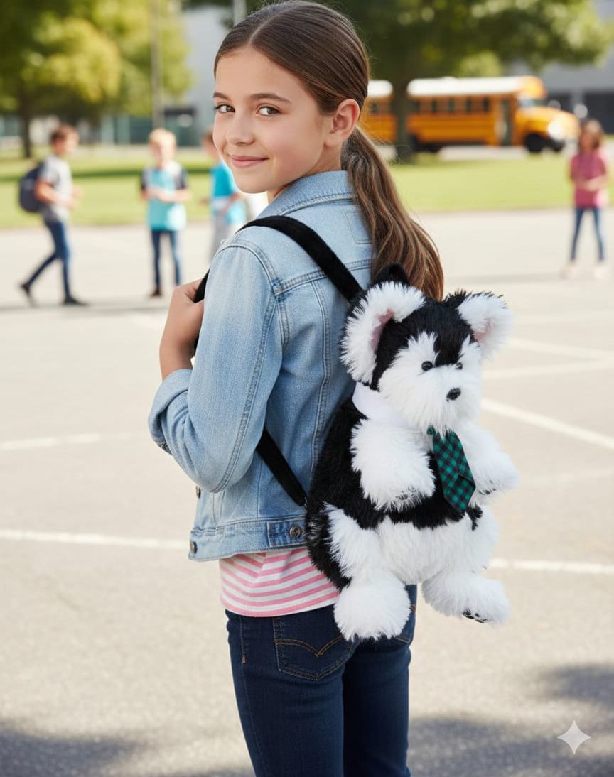 Cute Plush Puppy Backpack
