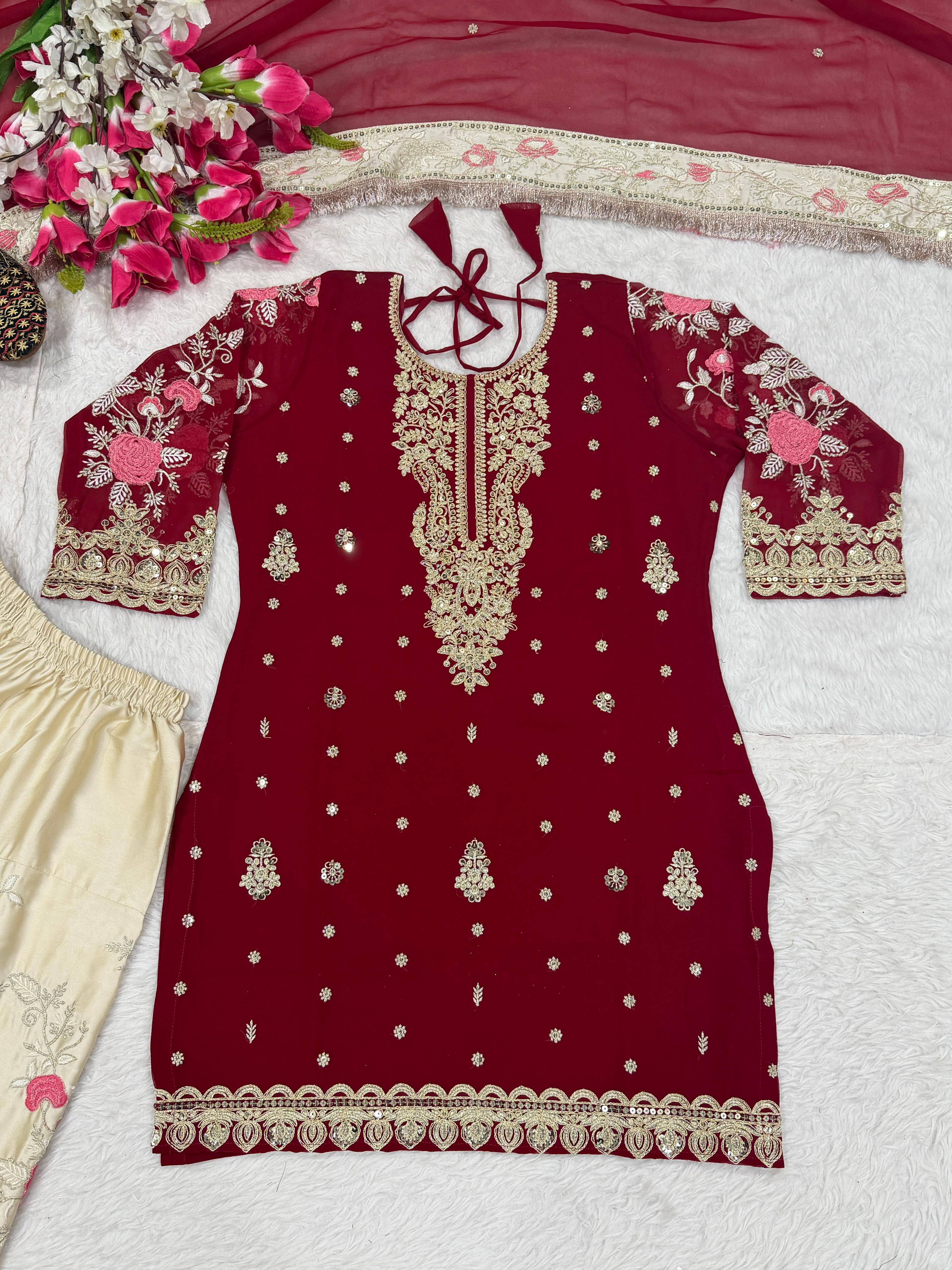 Heavy Embroidered Patiyala Suit with Salwar