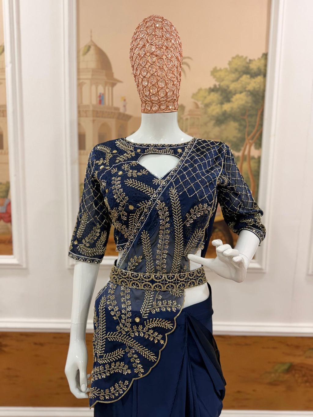 Heavy Embroidered Ready to Wear Saree