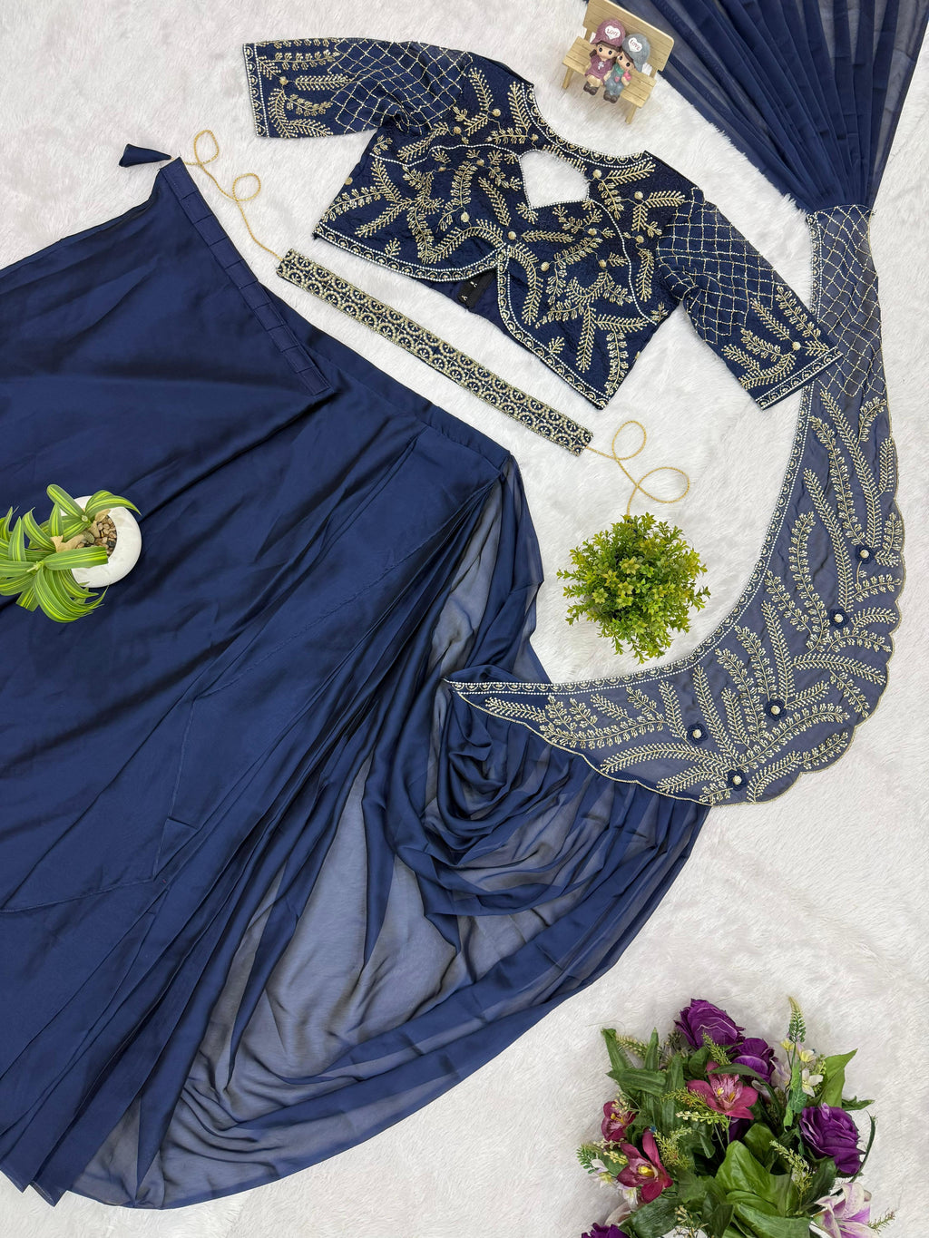 Heavy Embroidered Ready to Wear Saree