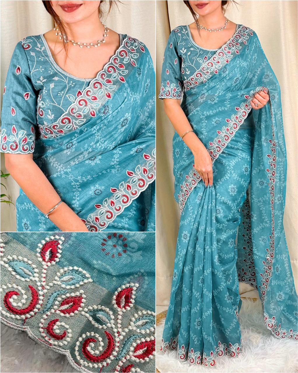 Classic Cotton Satin Saree