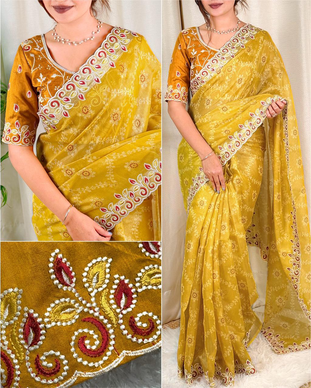 Classic Cotton Satin Saree