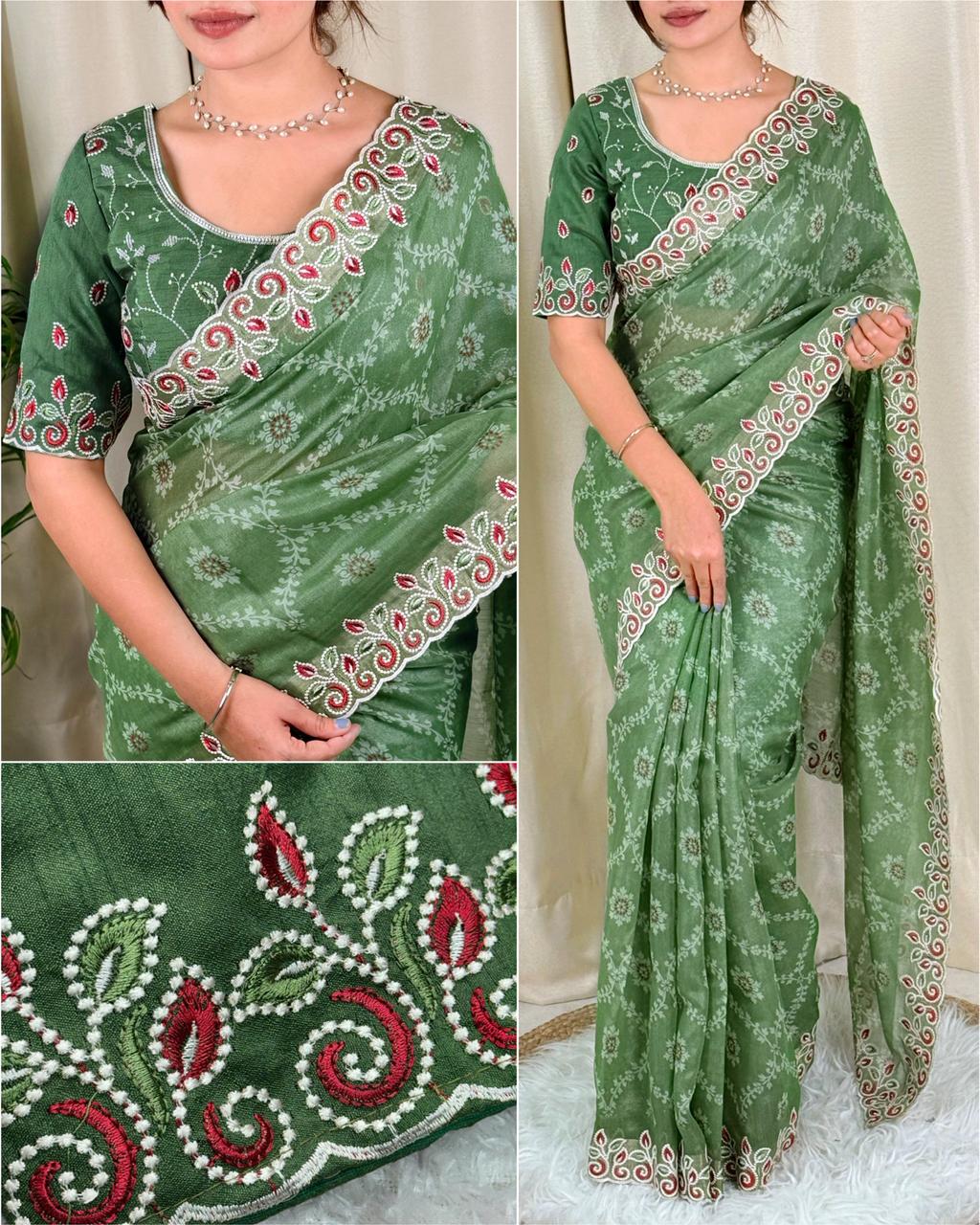 Classic Cotton Satin Saree