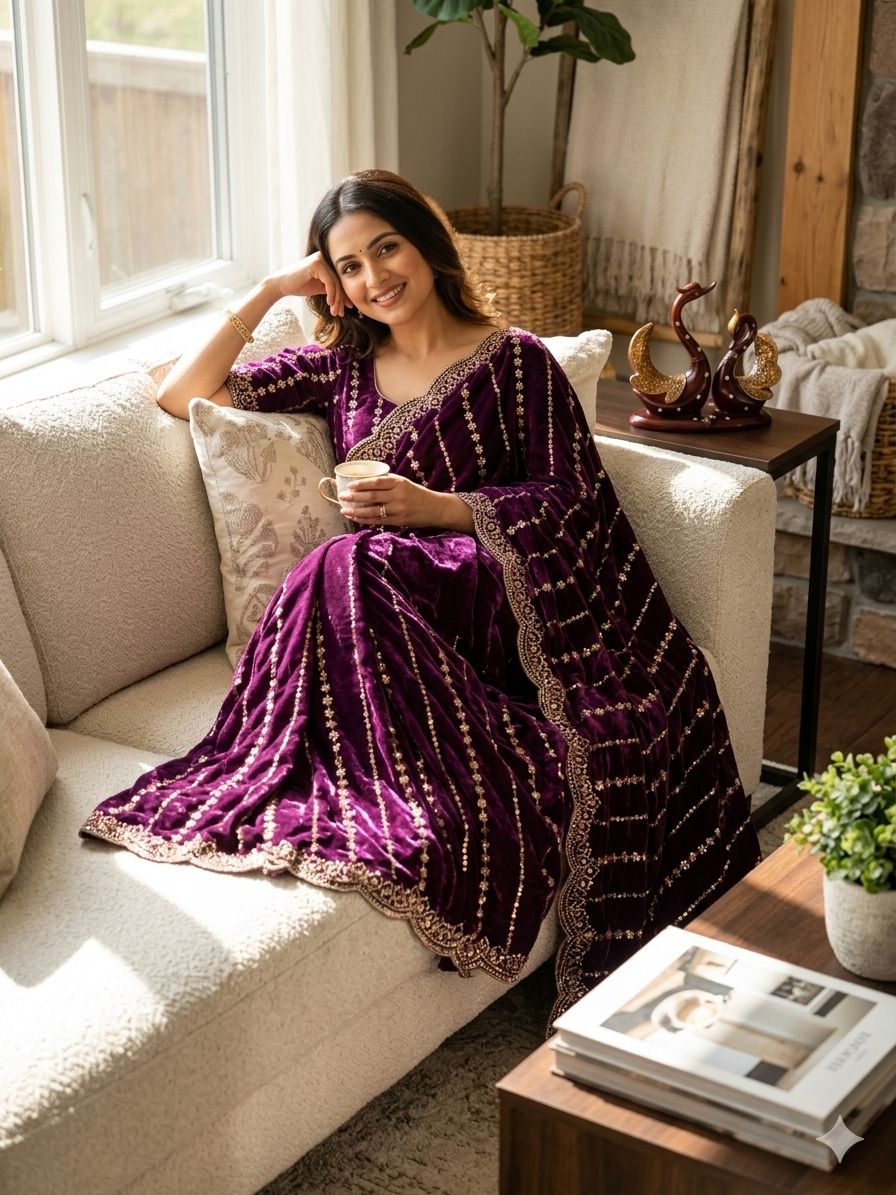 Party Wear Soft Space Silk Saree