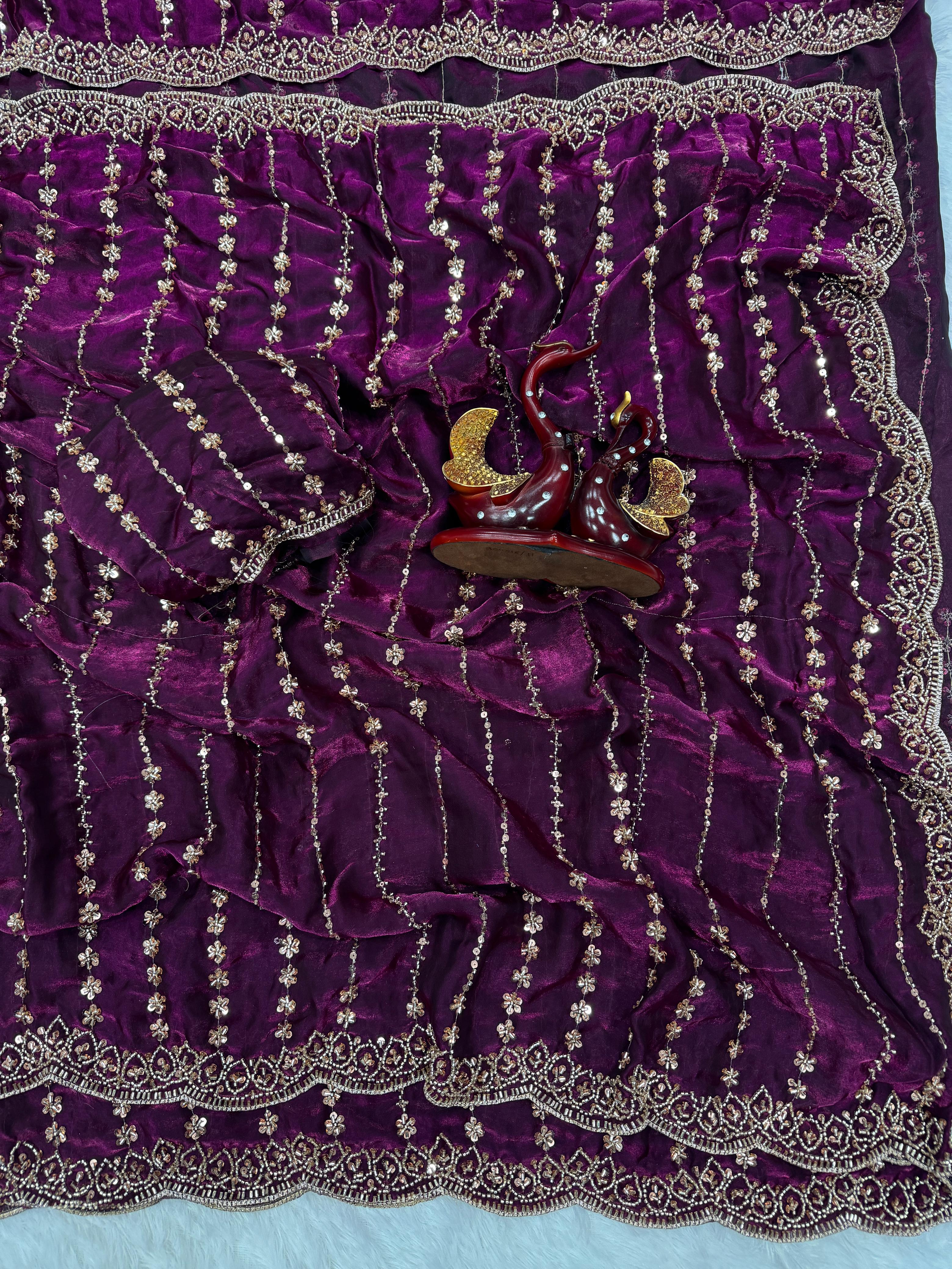 Party Wear Soft Space Silk Saree