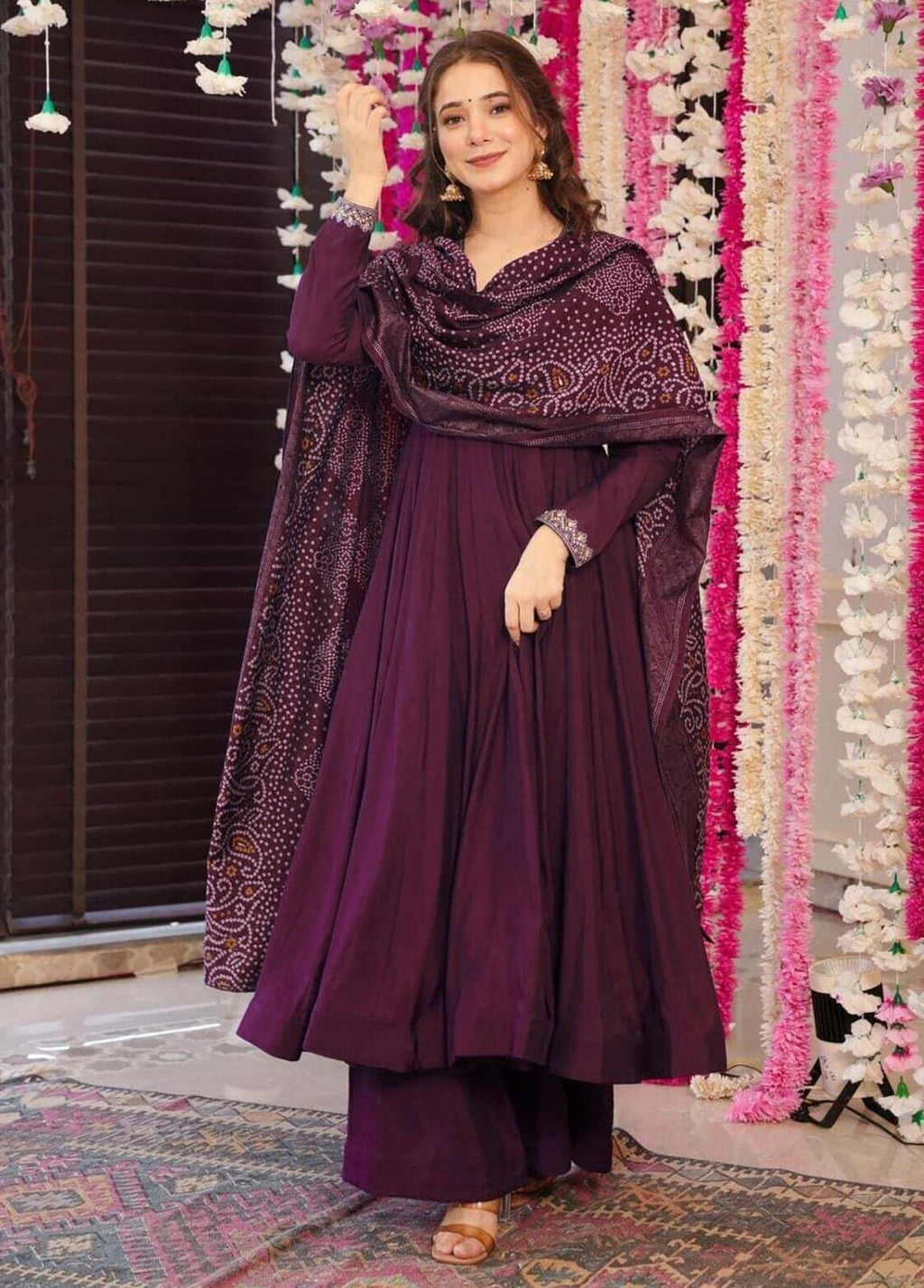 Women’s Anarkali Palazzo Dupatta Set