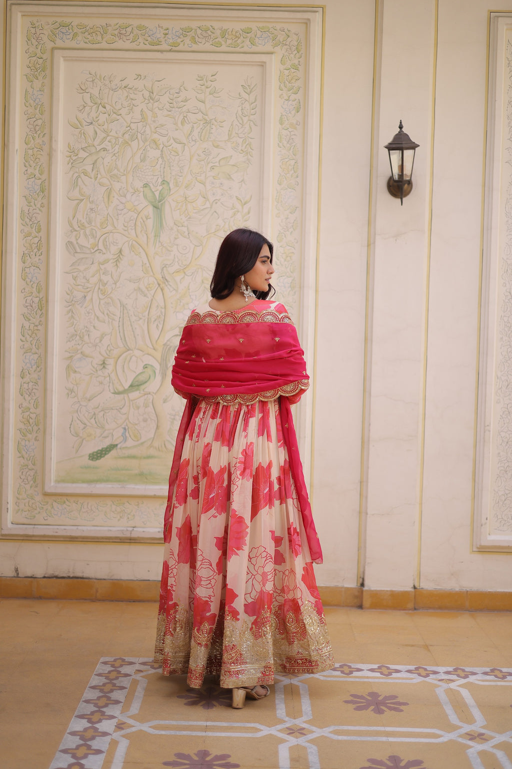 Stunning Silk Gown with Digital Print