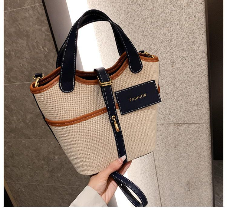 Chic Mini Canvas Bucket Bag