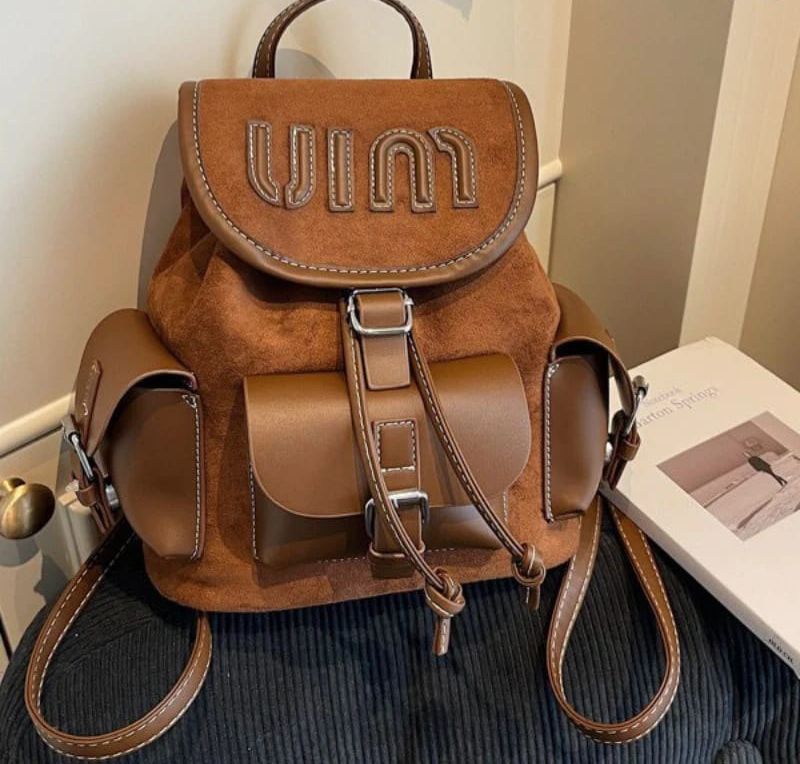Trendy Contrast Flap Mini Backpack