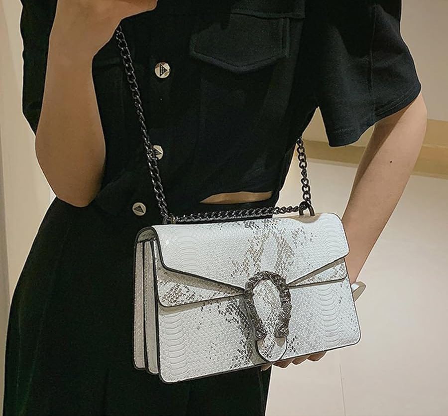 Luxury Textured Chain Shoulder Bag
