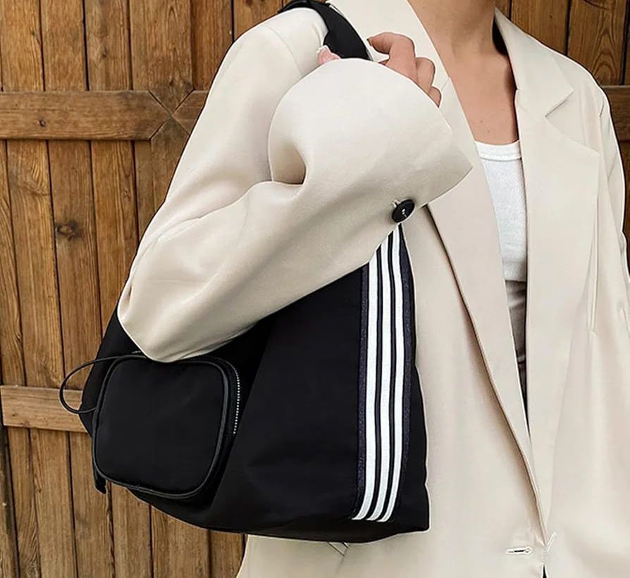 Sporty Sling Shoulder Bag with Front Zip Pocket