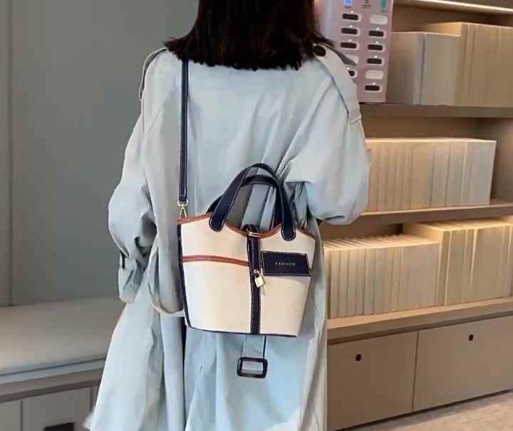Chic Mini Canvas Bucket Bag