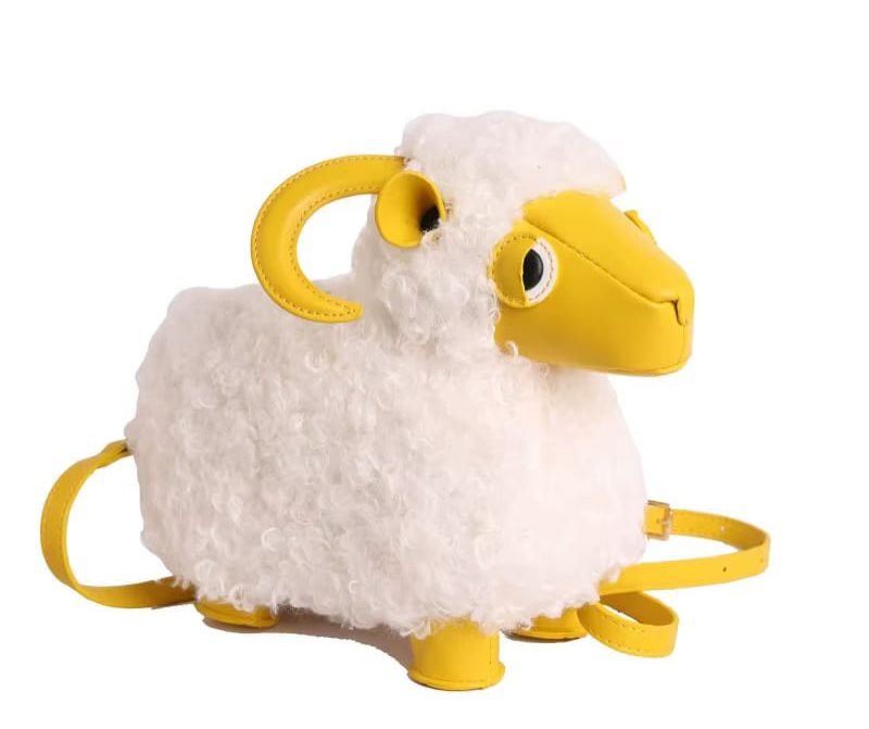 Cute Lamb Plush Crossbody Bag