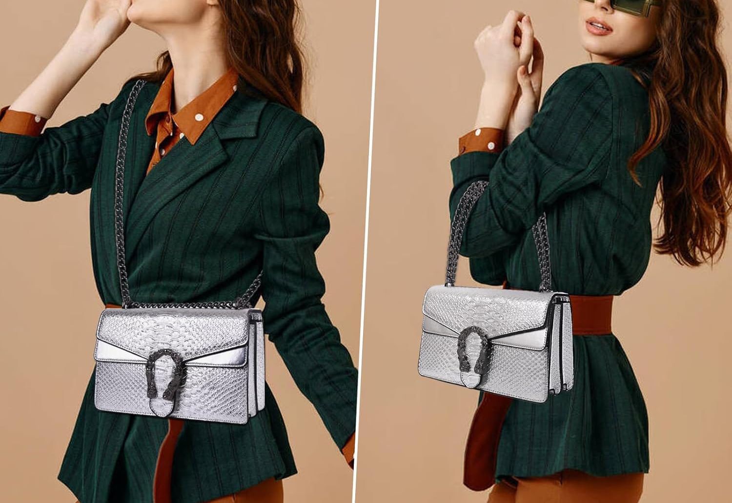 Luxury Textured Chain Shoulder Bag