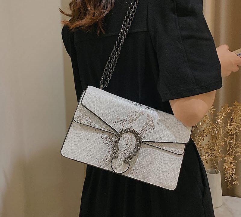 Luxury Textured Chain Shoulder Bag