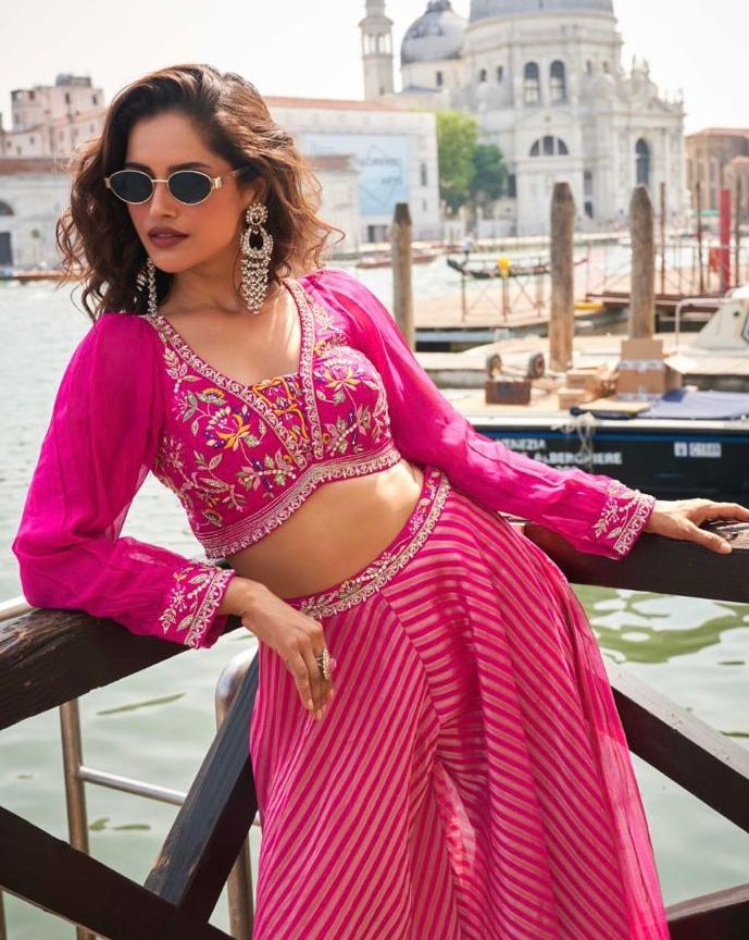 Embroidered Crop Top & Palazzo Set