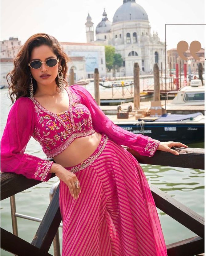 Embroidered Crop Top & Palazzo Set