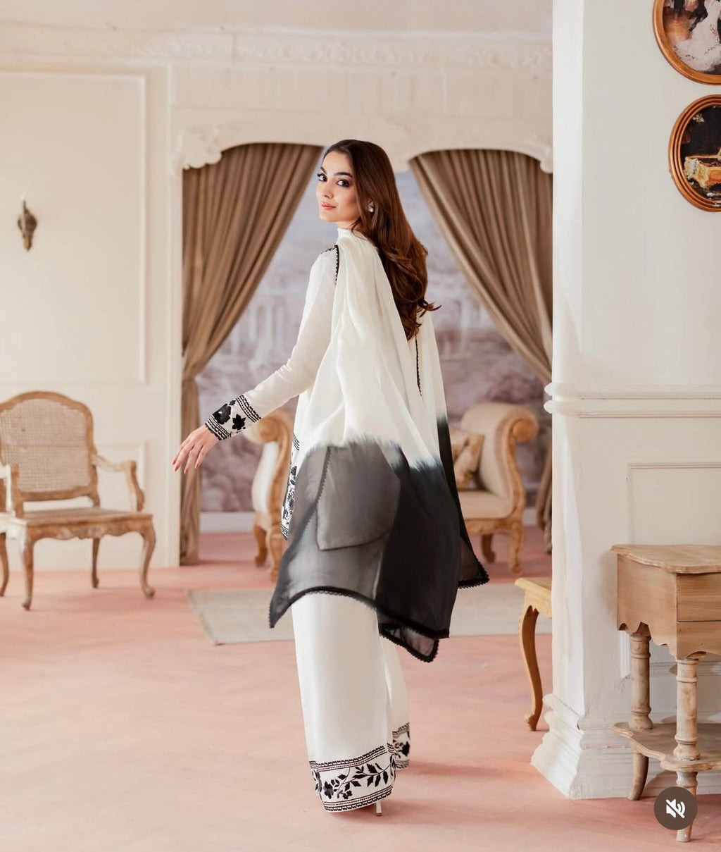 Trending Natural Embroidered Suit Set