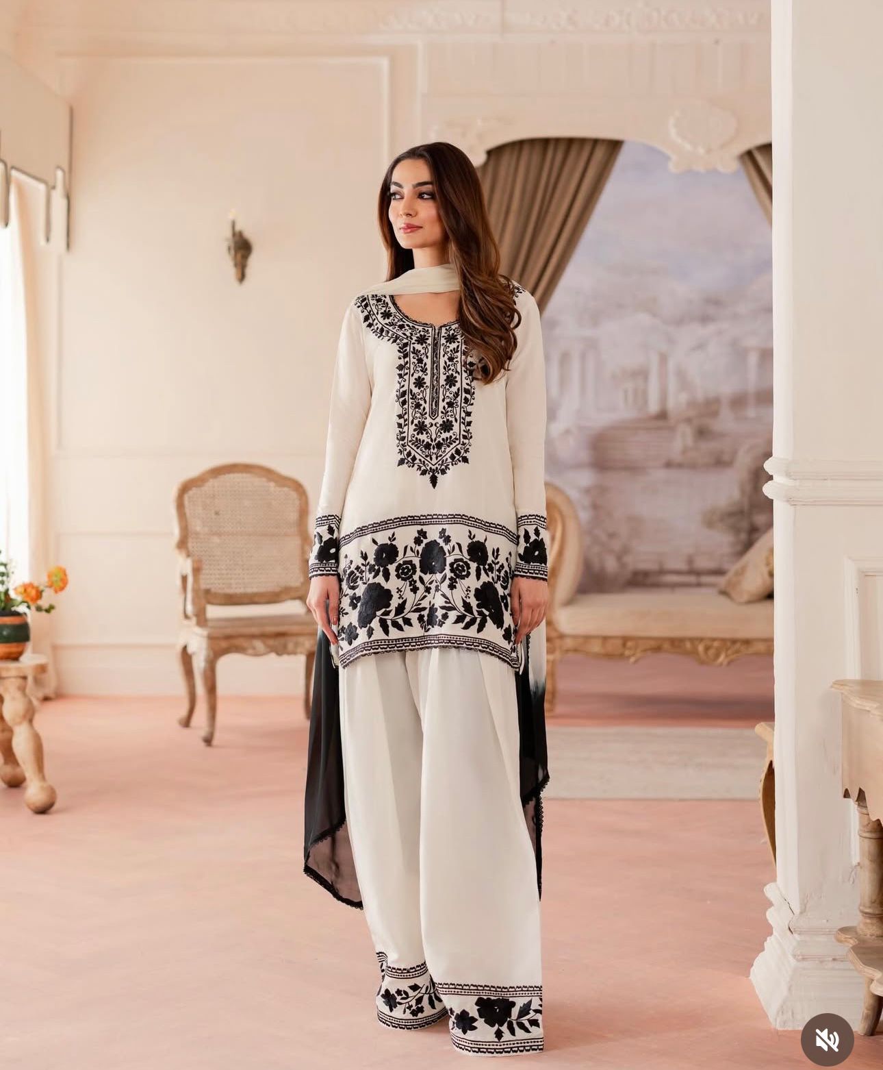 Trending Natural Embroidered Suit Set